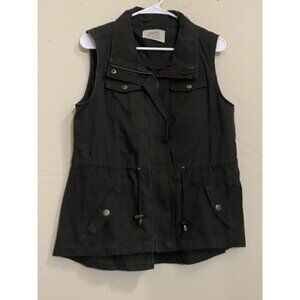 Ashley By 26 International Women's Size L Utility Vest Jacket 100% Cotton Shell